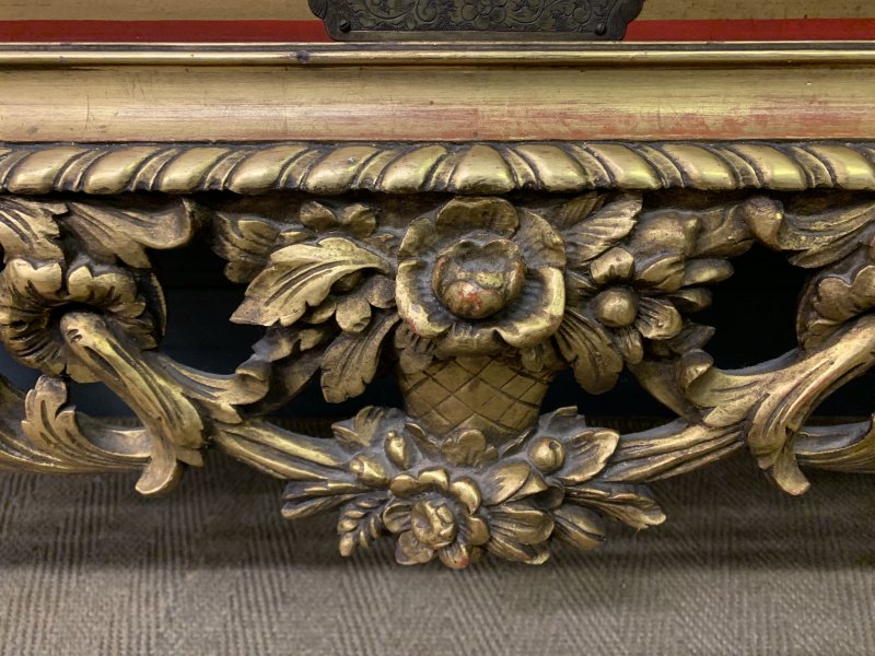 Red Lacquered Chinoiserie Cabinet on Stand