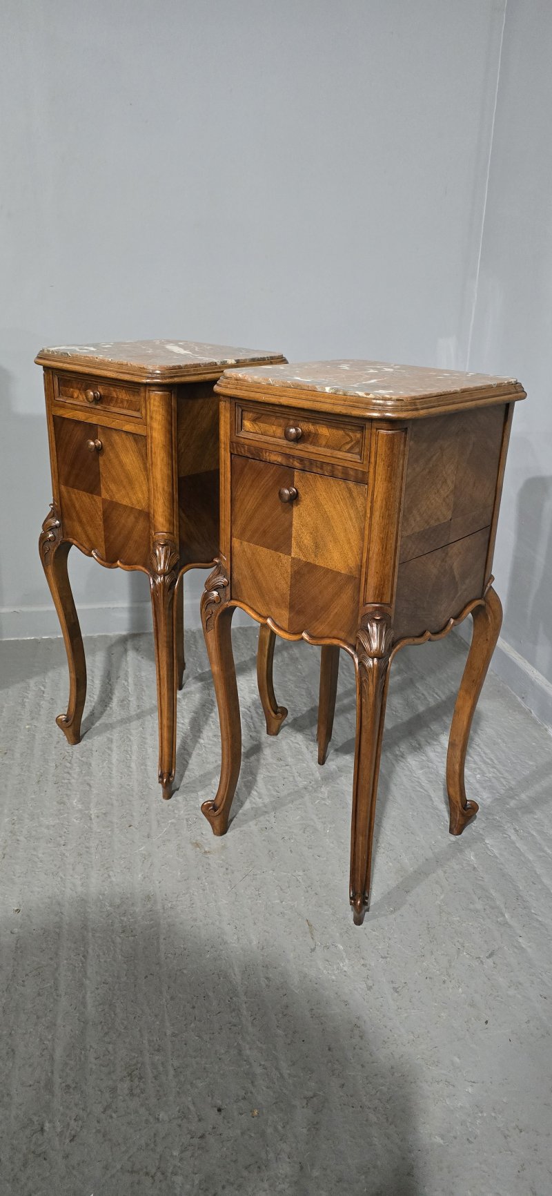 Super Pair French Bedside Lamp Cabinets