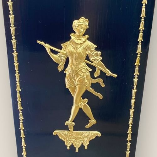 Antique French Napoleon III Brass & Ebonised Pier Display Cabinet With A Gallery