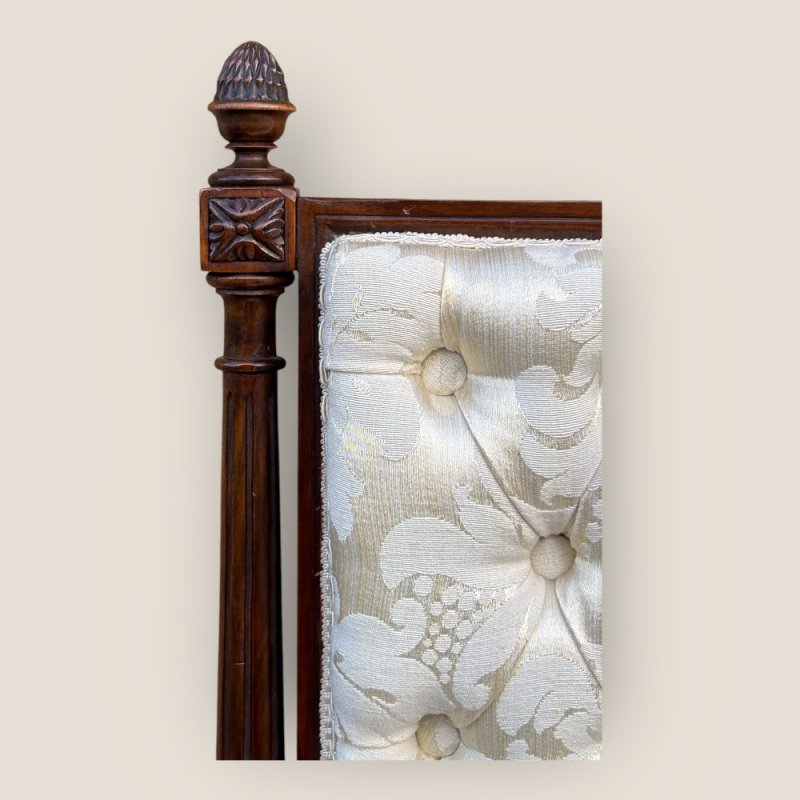 Antique Victorian Carved Mahogany 4 White Dining Chairs Turner & Son Liverpool