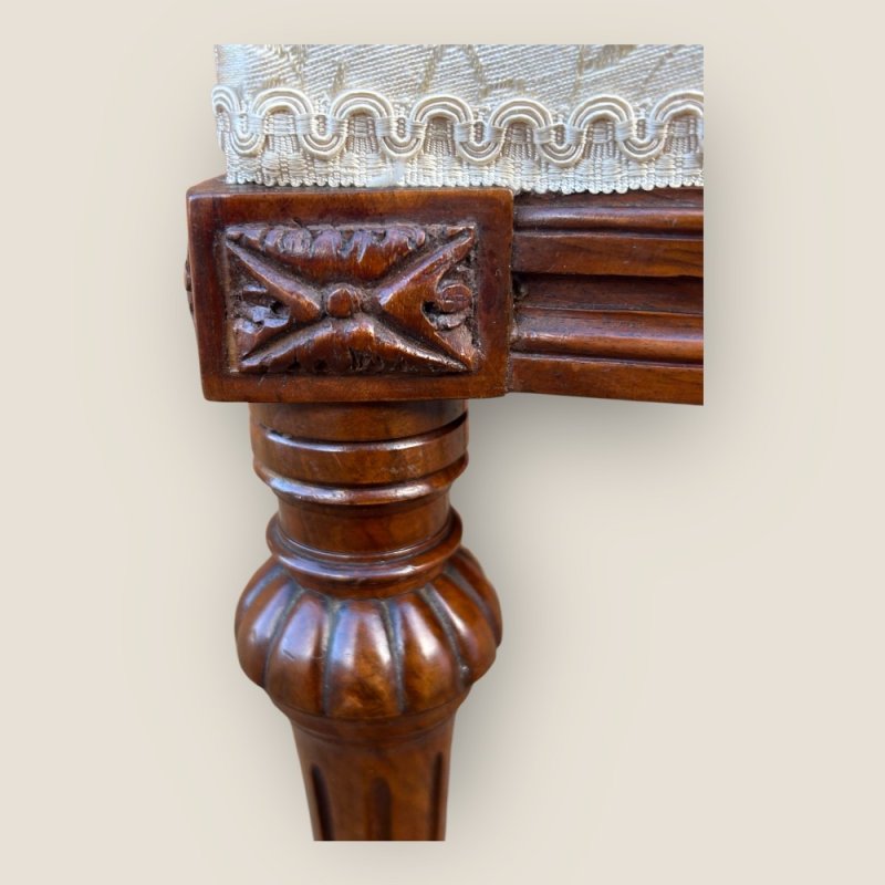 Antique Victorian Carved Mahogany 4 White Dining Chairs Turner & Son Liverpool