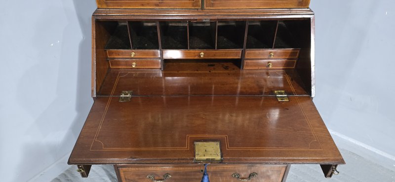 Georgian Inlaid Bureau Bookcase
