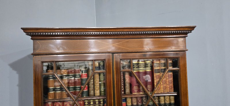Georgian Inlaid Bureau Bookcase