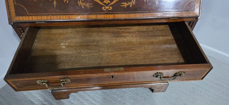 Georgian Inlaid Bureau Bookcase