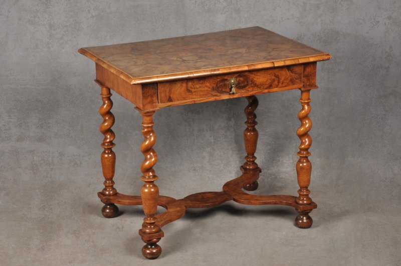 Rare 17th Century Olive Wood Oyster Side Table