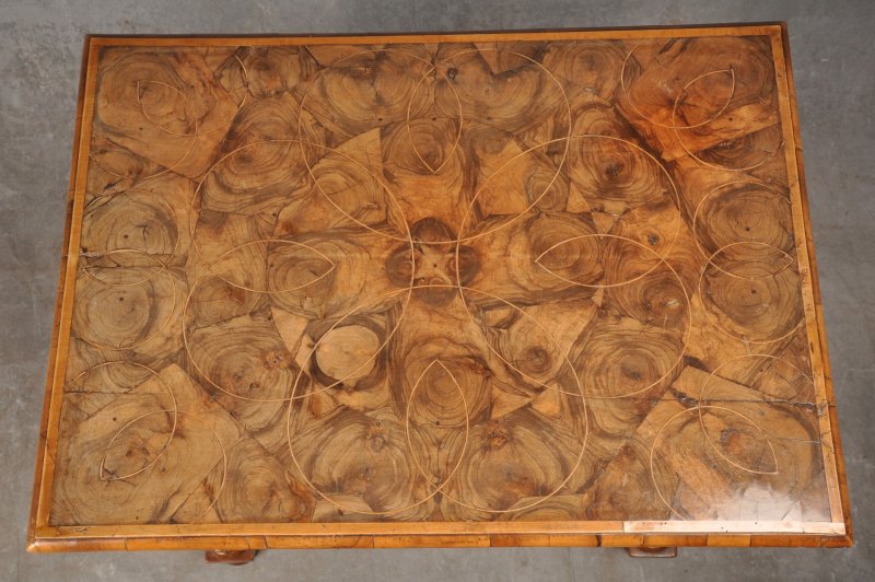 Rare 17th Century Olive Wood Oyster Side Table