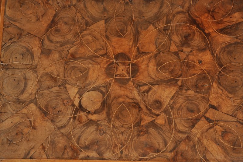 Rare 17th Century Olive Wood Oyster Side Table