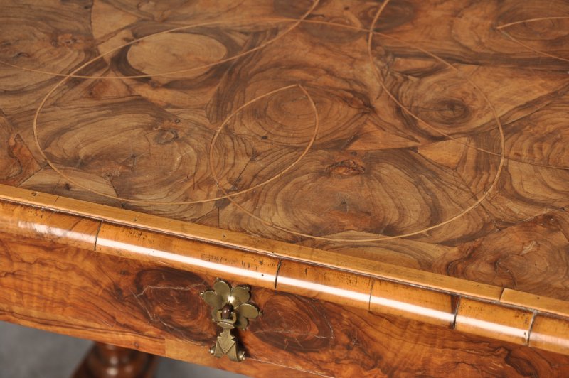 Rare 17th Century Olive Wood Oyster Side Table