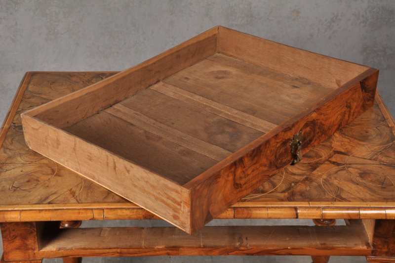 Rare 17th Century Olive Wood Oyster Side Table