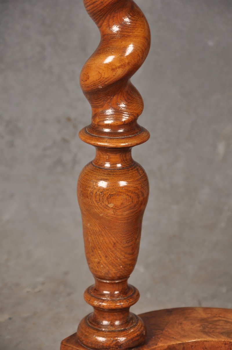Rare 17th Century Olive Wood Oyster Side Table