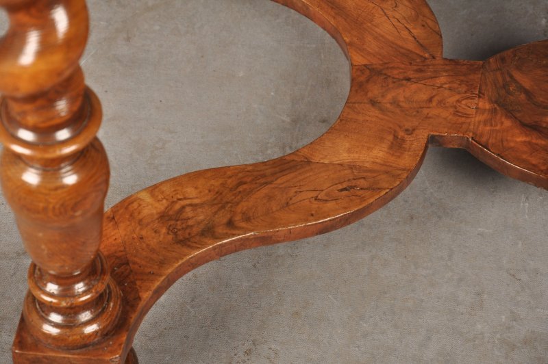 Rare 17th Century Olive Wood Oyster Side Table