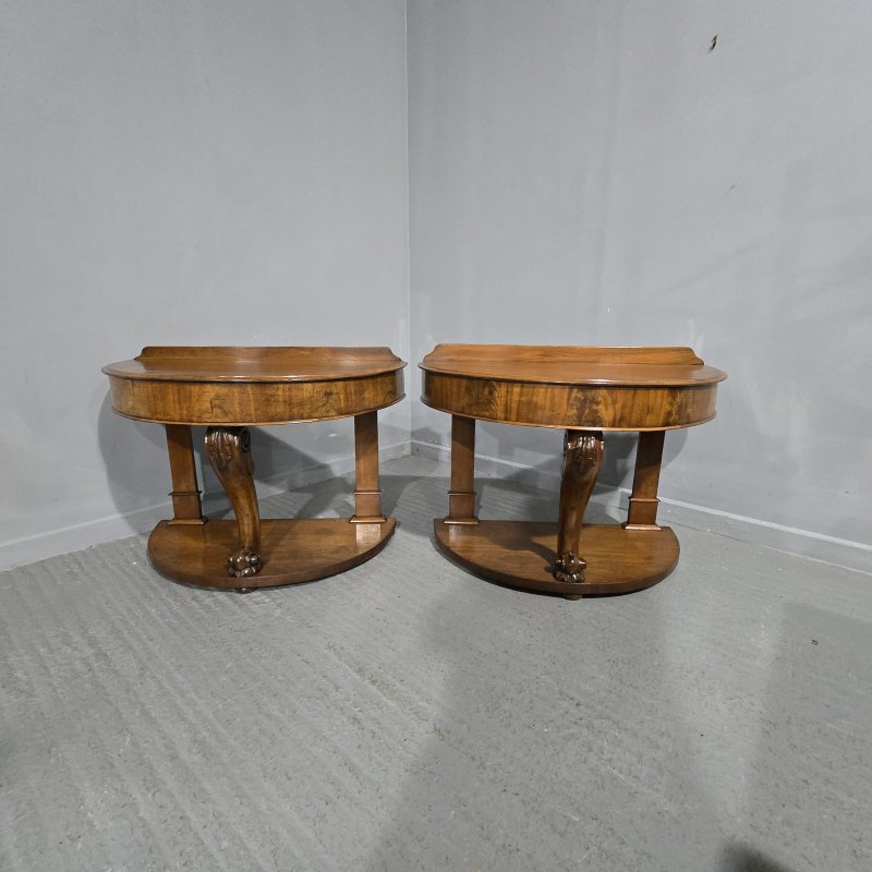Pair Victorian Mahogany Console Tables