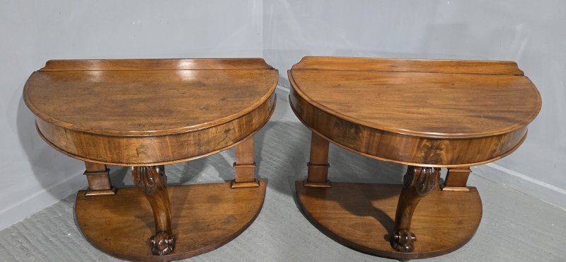 Pair Victorian Mahogany Console Tables