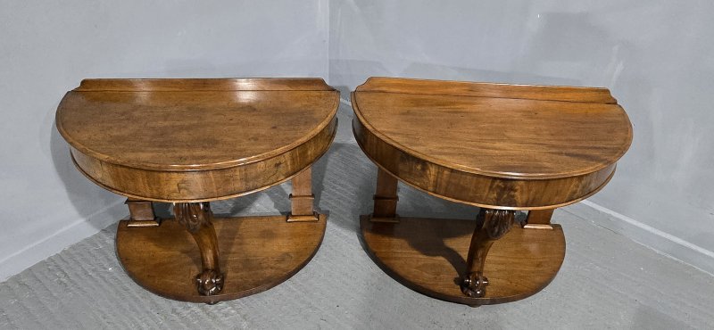 Pair Victorian Mahogany Console Tables