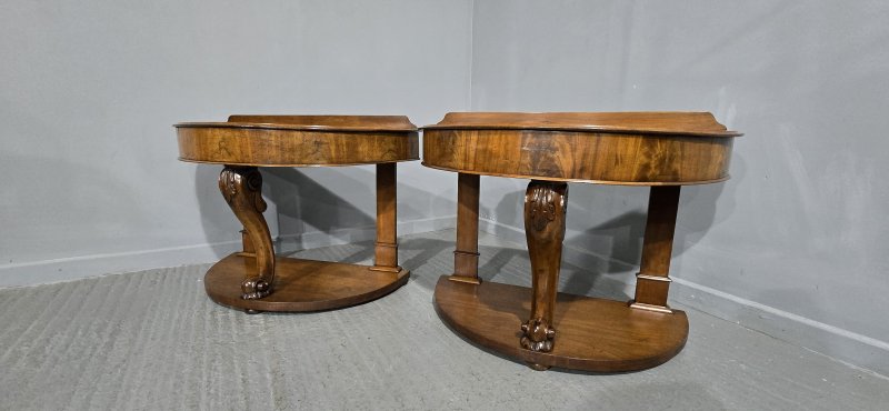 Pair Victorian Mahogany Console Tables