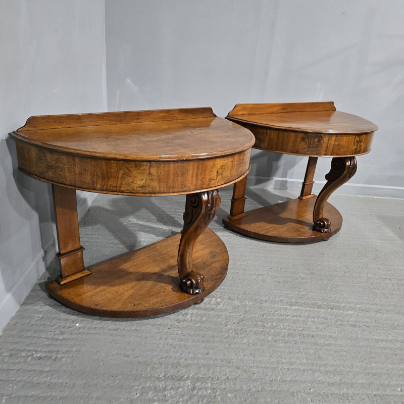 Pair Victorian Mahogany Console Tables