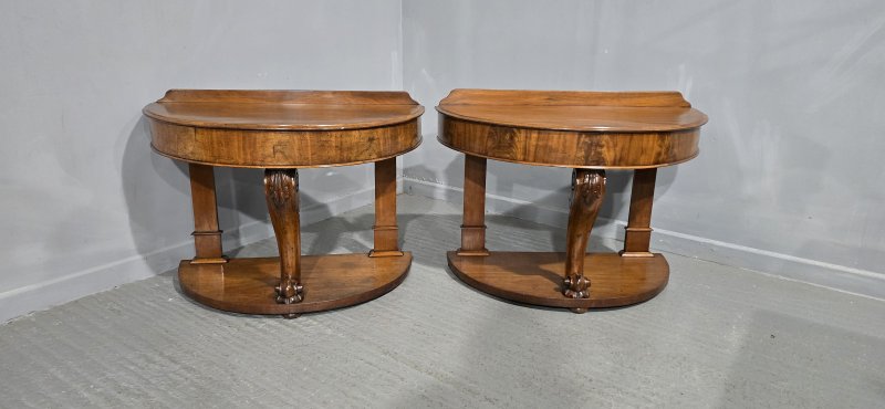 Pair Victorian Mahogany Console Tables