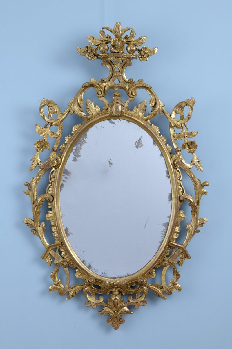 George III Period Oval Shaped Mirror