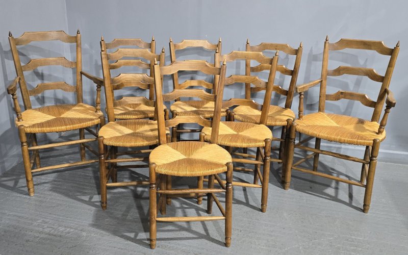 Super Set Eight French Dining Chairs