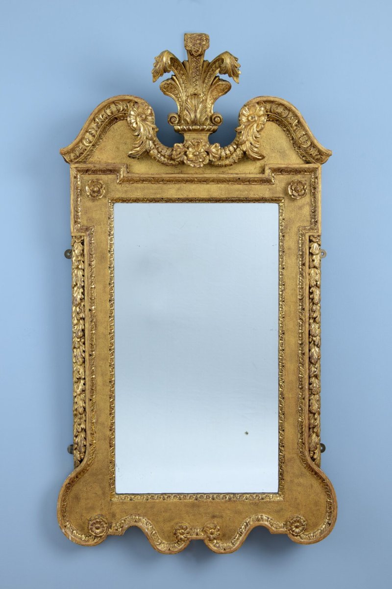 George II giltwood and gesso pier mirror