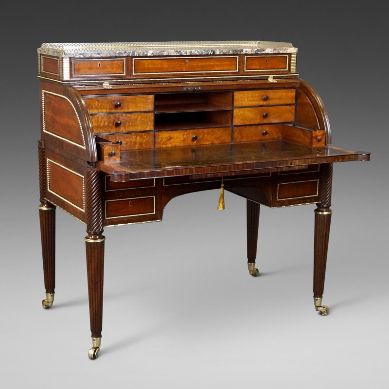 A Superb Cylinder Desk In The Manner Of John Mclean