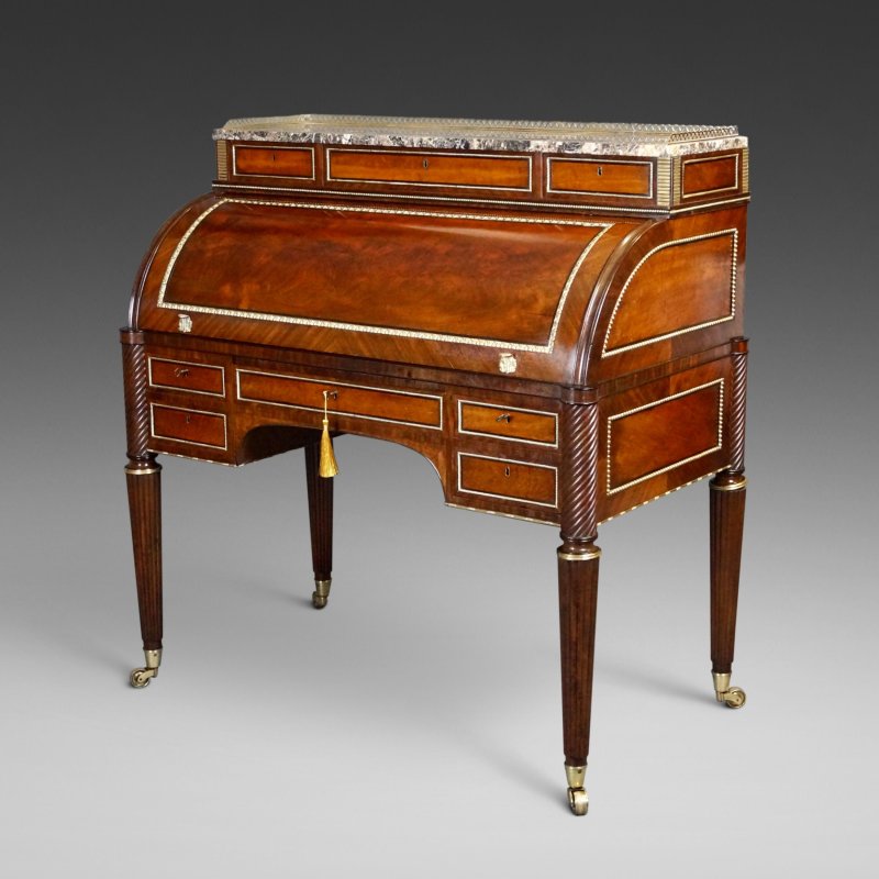 A Superb Cylinder Desk In The Manner Of John Mclean