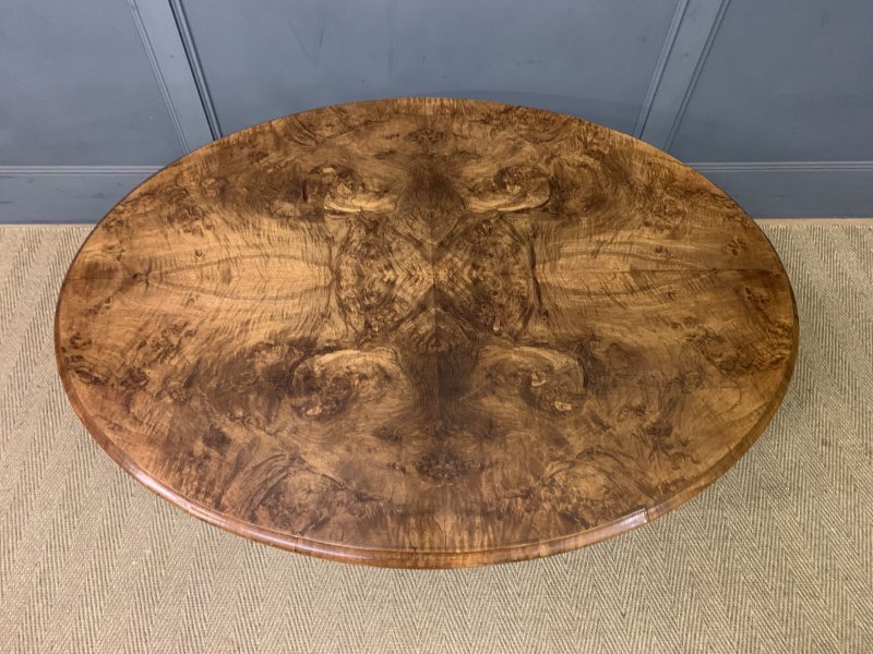 Large Sized Victorian Burr Walnut Coffee Table