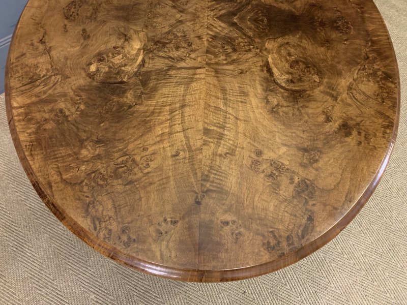 Large Sized Victorian Burr Walnut Coffee Table