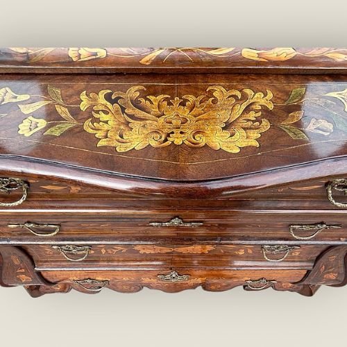 Edwards & Roberts Dutch Marquetry Display Cabinet On Chest