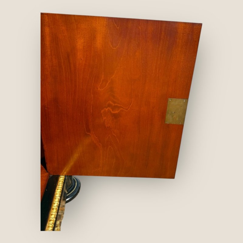 Antique French Napoleon III Ebonised Tortoiseshell Boulle & Marble Pier Cabinet