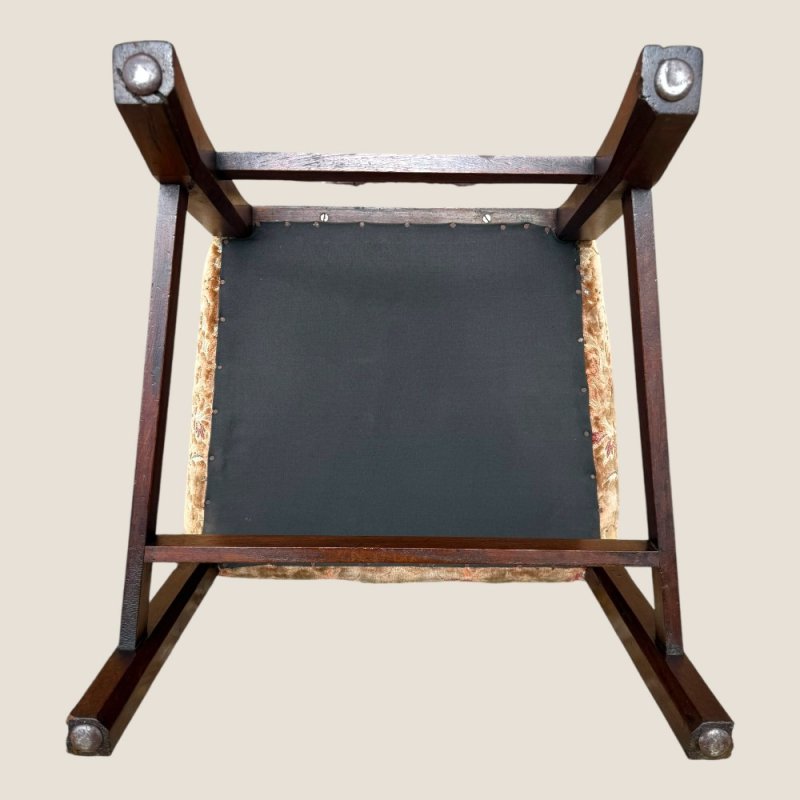 Antique Georgian Chippendale Period Mahogany & Floral Upholstered Carved Chair