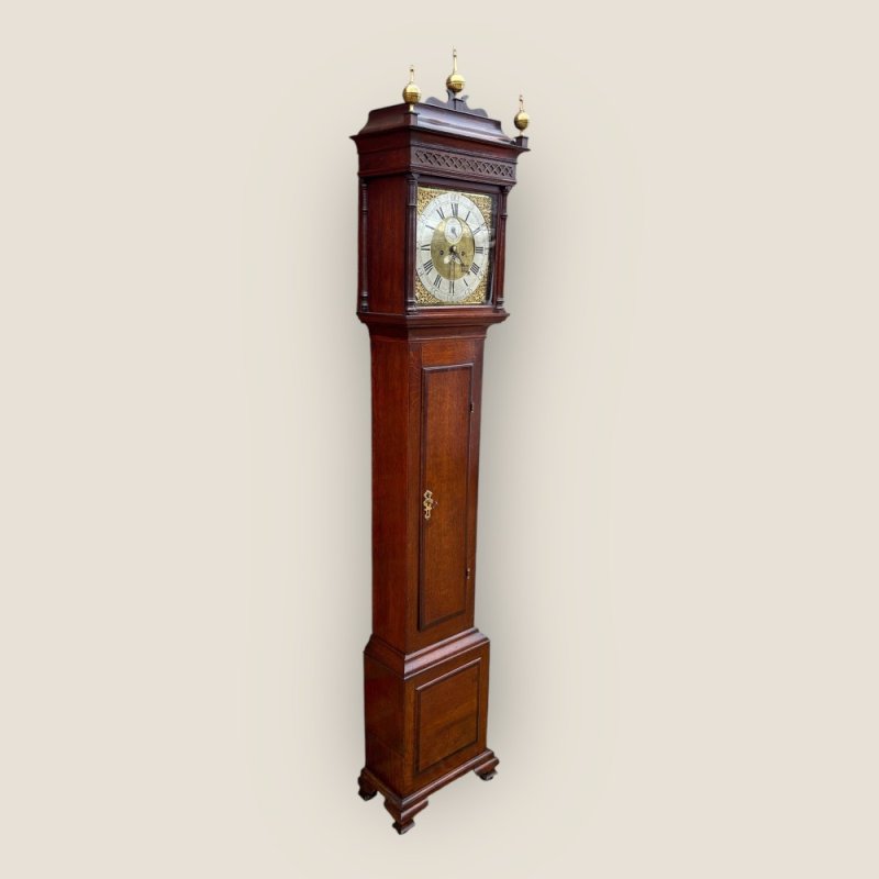 18th Century Oak 8 Day Grandfather Clock By Richard Houton (working)