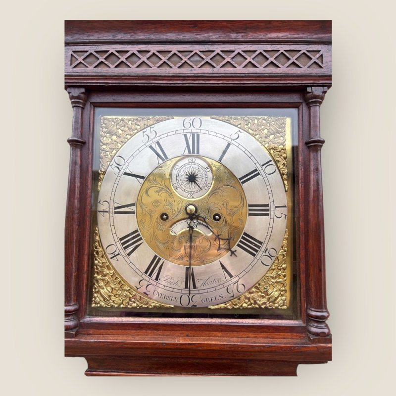 18th Century Oak 8 Day Grandfather Clock By Richard Houton (working)