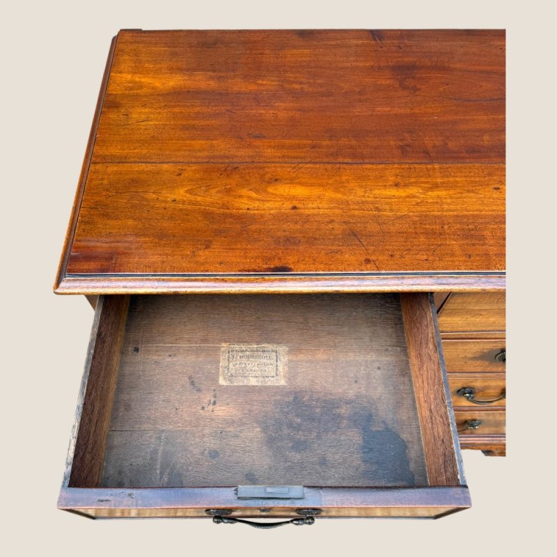 Antique George III 1790 Mahogany & Brass Chest Of 5 Drawers By J Moorcroft