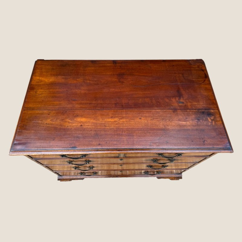 Antique George III 1790 Mahogany & Brass Chest Of 5 Drawers By J Moorcroft