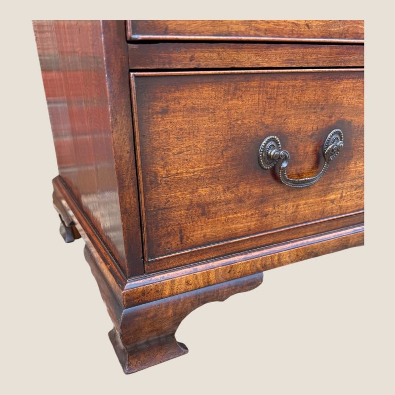 Antique George III 1790 Mahogany & Brass Chest Of 5 Drawers By J Moorcroft