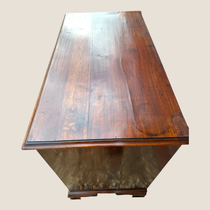 Antique George III 1790 Mahogany & Brass Chest Of 5 Drawers By J Moorcroft