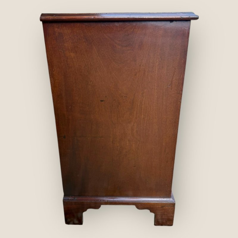 Small Antique Georgian Cuban Mahogany & Walnut Crossbanded Chest Of Drawers