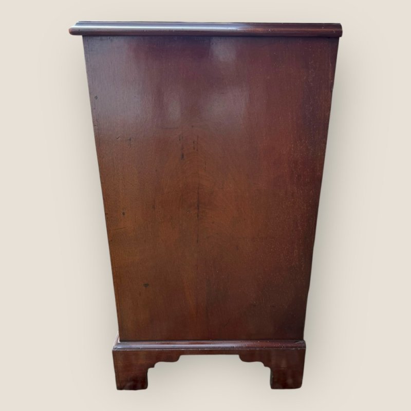 Small Antique Georgian Cuban Mahogany & Walnut Crossbanded Chest Of Drawers