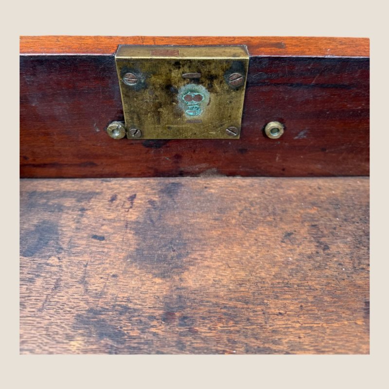 Small Antique Georgian Cuban Mahogany & Walnut Crossbanded Chest Of Drawers