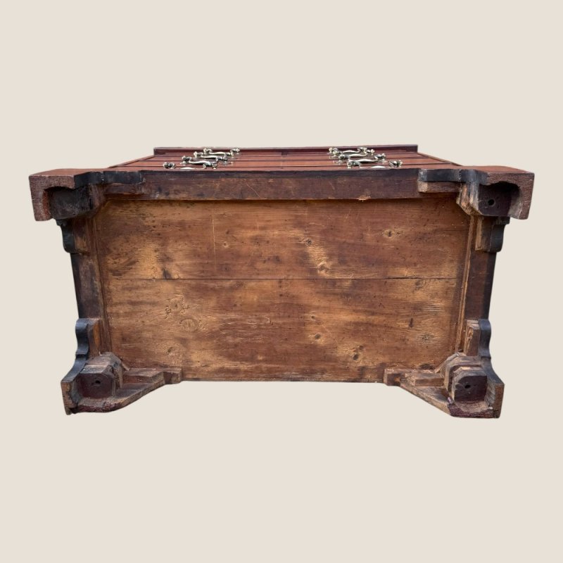 Small Antique Georgian Cuban Mahogany & Walnut Crossbanded Chest Of Drawers