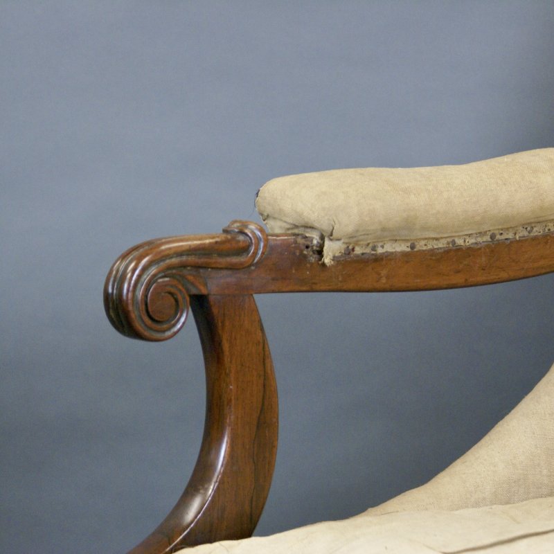A Pair Of Victorian Rosewood Arm Chairs