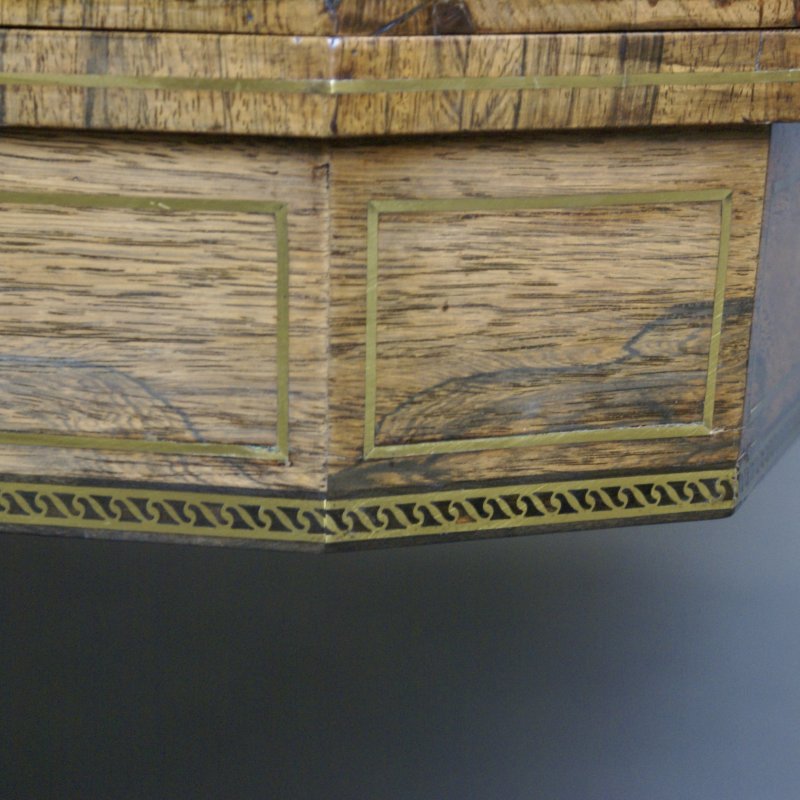 A Fine Regency Rosewood & Brass Inlaid Card Table