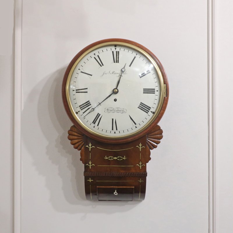 Victorian Drop Dial Wall Clock by Joseph Mansfield of Shaftesbury