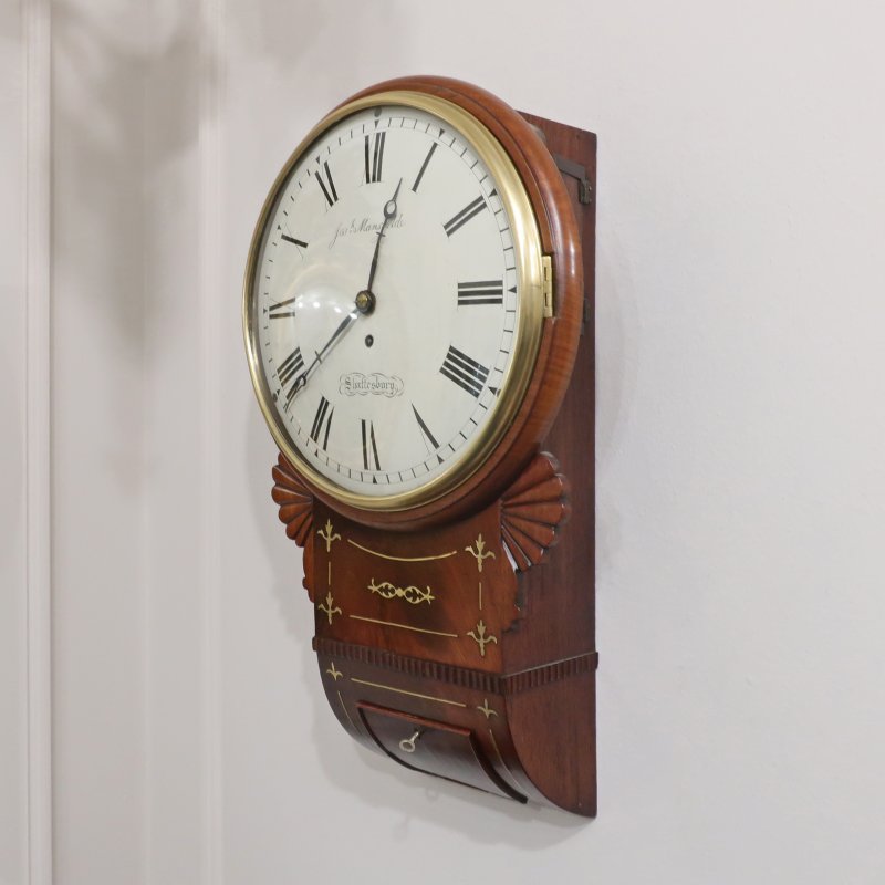 Victorian Drop Dial Wall Clock by Joseph Mansfield of Shaftesbury