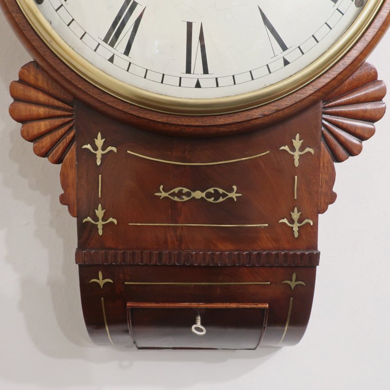 Victorian Drop Dial Wall Clock by Joseph Mansfield of Shaftesbury