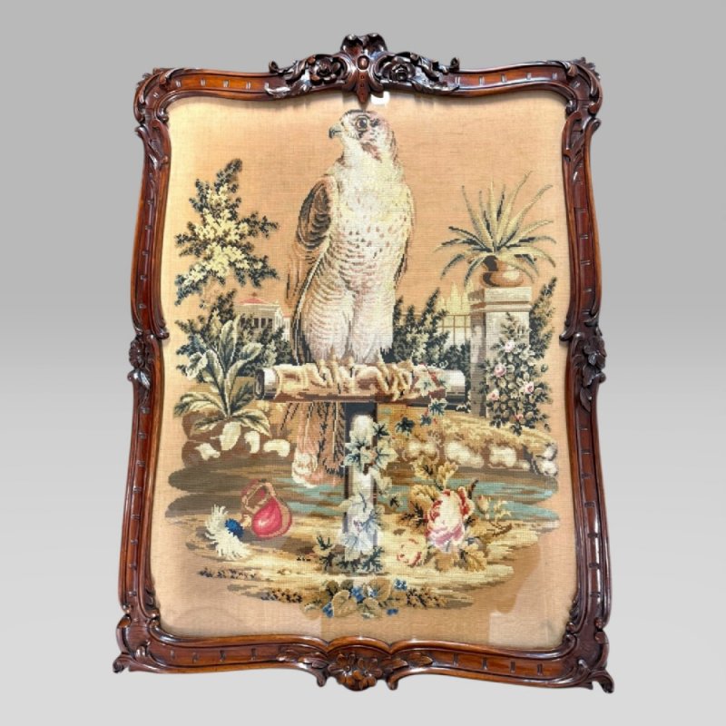 Antique William IV Gillows Carved Rosewood Tilt Top Tripod Table Fire Screen