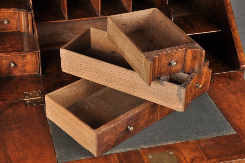 Small Early 18th Century Burr Walnut Bureau