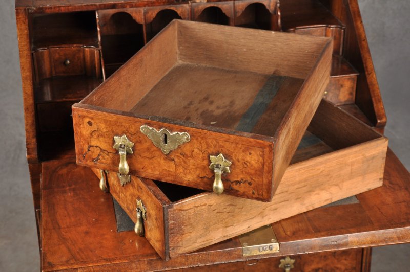 Small Early 18th Century Burr Walnut Bureau