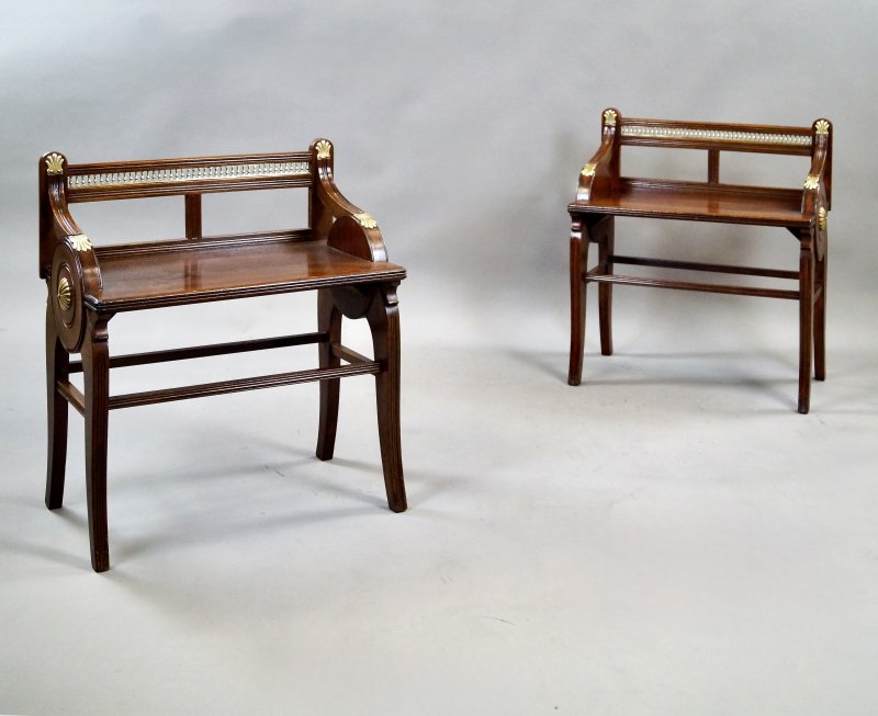 An Excellent Pair Of Mahogany Jas Shoolbred Benches